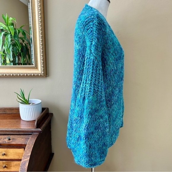 Free People Home Town Cardi Cardigan Sweater Arctic Turquoise Blue Alpaca Size S - Picture 12 of 14